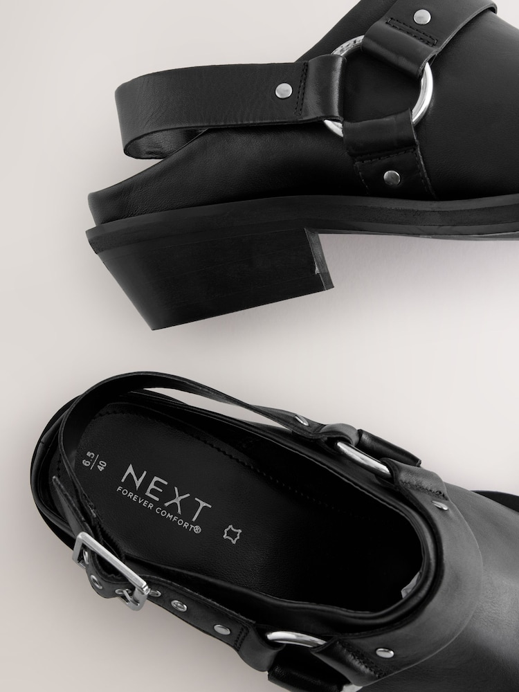 Negro - Forever Comfort® Leather Point Toe Hardware Western Cowboy Slingback Shoes - Imagen 8 de 8 Negro - Forever Comfort® Leather Point Toe Hardware Western Cowboy Slingback Shoes - Imagen 8 de 8