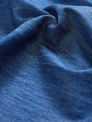 Dark Blue V-Neck Denim 100% Cotton Maxi Dress - Image 2 of 3