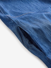 Dark Blue V-Neck Denim 100% Cotton Maxi Dress - Image 3 of 3