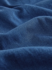 Mid Blue Puff Sleeve Mini 100% Cotton Dress - Image 6 of 7