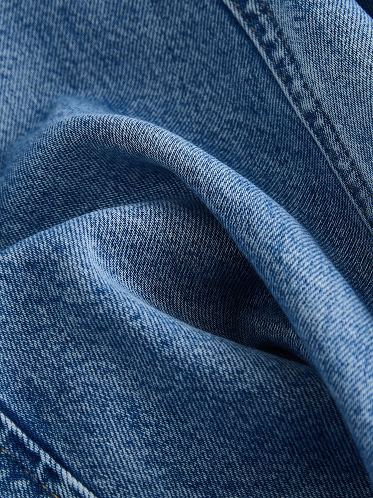 Azul medio - Long Sleeve Seam Detail Denim Dress - Imagen 8 de 8