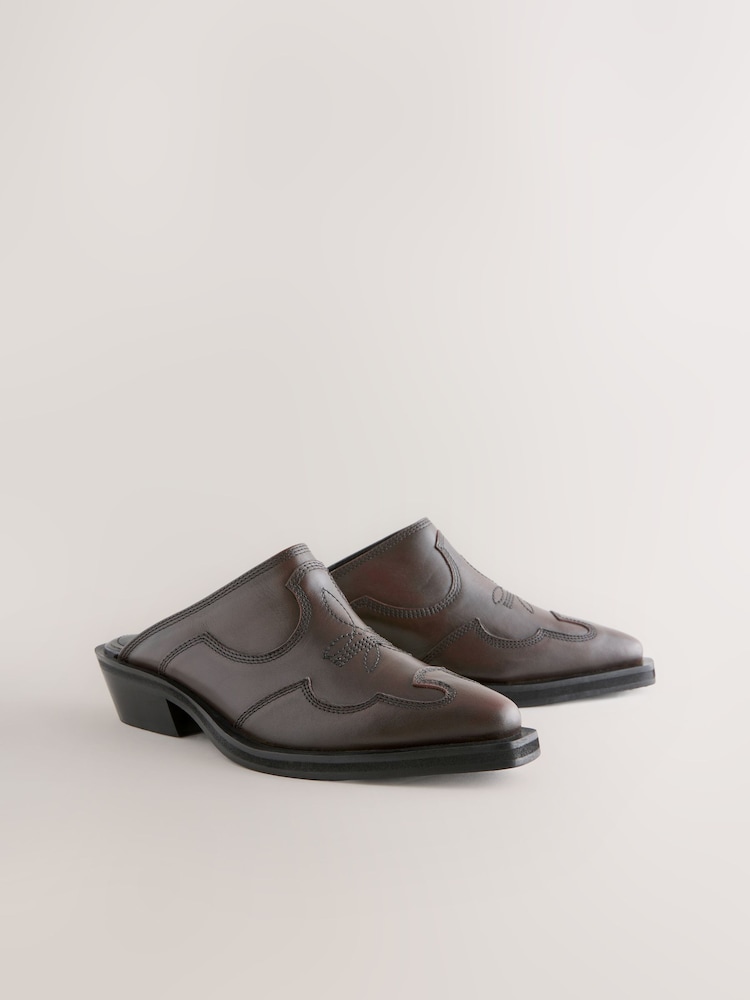 rjava - Usnjeni koničasti kavbojski natikači Forever Comfort® - Slika 1 iz 5 rjava - Usnjeni koničasti kavbojski natikači Forever Comfort® - Slika 1 iz 5