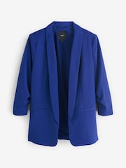 Kobolt Blå - Avslappnad Ruched Sleeve Kavaj - Bild 5 av 8
