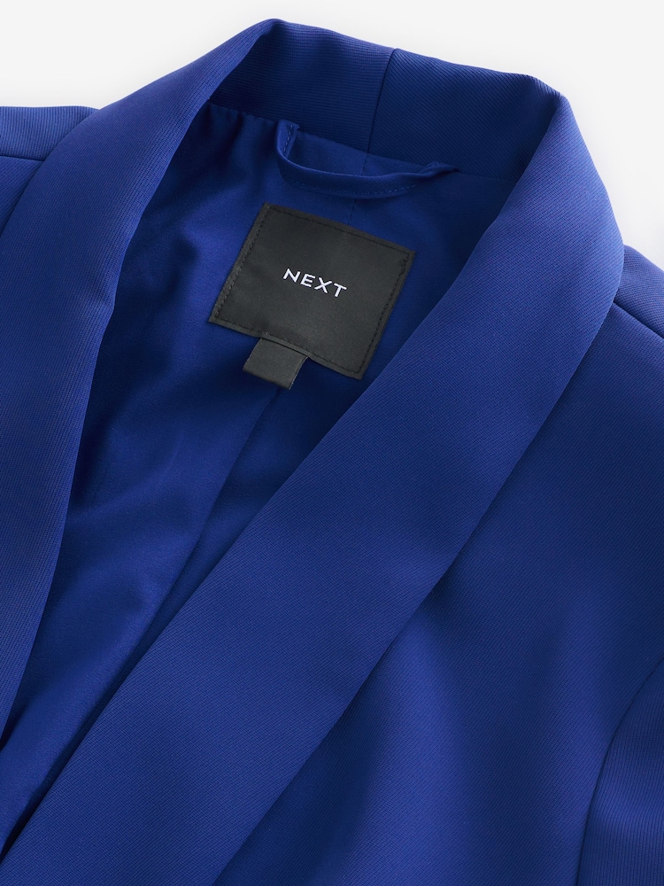 Cobalt Blue Relaxed Ruched Sleeve Blazer - Image 6 of 8