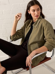 Green Utility Bomber Jacket With Wool - Image 1 of 5