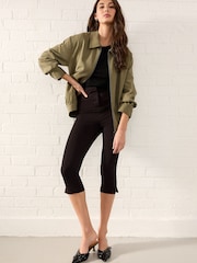 Green Utility Bomber Jacket With Wool - Image 3 of 5