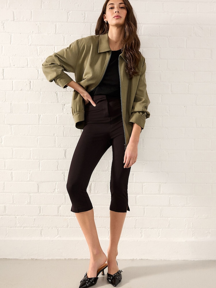 Green Utility Bomber Jacket With Wool - Image 3 of 5