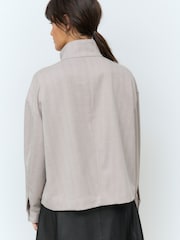 Neutral Funnel Neck Utility Bomber Jacket - Image 3 of 5