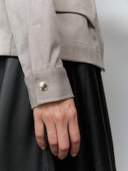 Neutral Funnel Neck Utility Bomber Jacket - Image 4 of 5