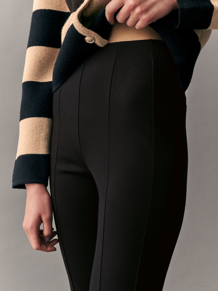 Noir - habillé Ponte Flared Leg Pantalons - Image 4 of 8