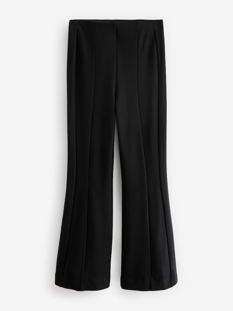 Noir - habillé Ponte Flared Leg Pantalons - Image 6 of 8