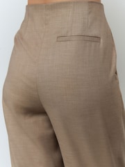Neutral Cross Hatch Pleat Straight Leg Trousers - Image 4 of 4