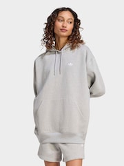 adidas Originals Grey Essentials Oversized Fleece Hoodie - Image 1 of 6
