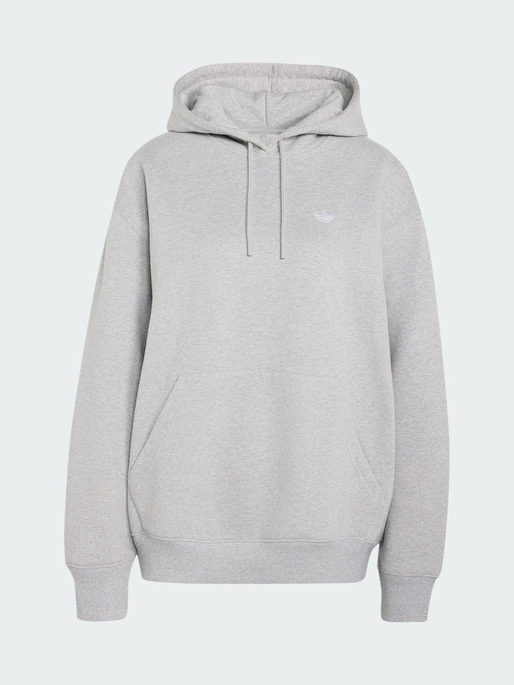 adidas Originals Grey Essentials Oversized Fleece Hoodie - Image 6 of 6 adidas Originals Grey Essentials Oversized Fleece Hoodie - Image 6 of 6