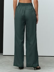 Green Stripe Elasticated Back Wide Leg Trousers - Image 3 of 7