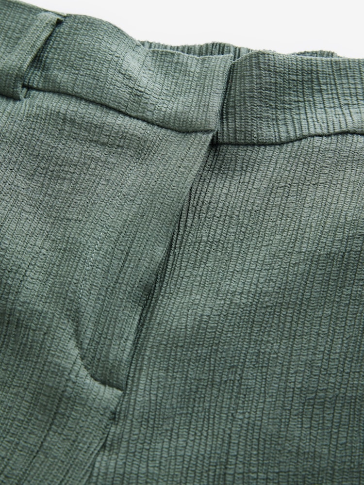 Green Textured Crinkle Wide Leg Trousers - Image 8 of 8
