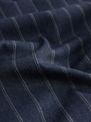 Navy Drawstring Waist Tie Front Wide Leg Trousers - Image 6 of 7