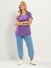 Yours Curve Blue Core Short Sleeve T-Shirts 5 Pack - Image 6 of 6