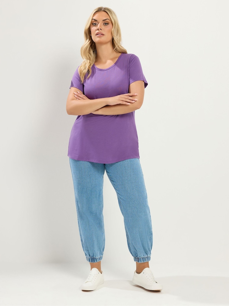 Yours Curve Blue Core Short Sleeve T-Shirts 5 Pack - Image 6 of 6