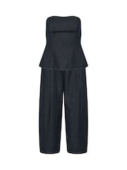 PixieGirl Petite Blue Bandeau Top & Wide Leg Trousers Set - Image 6 of 6