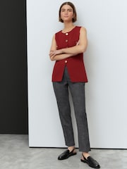 Grey Checked Shapewear Tailored Slim Trousers - Image 1 of 8
