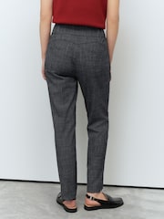 Grey Checked Shapewear Tailored Slim Trousers - Image 3 of 8