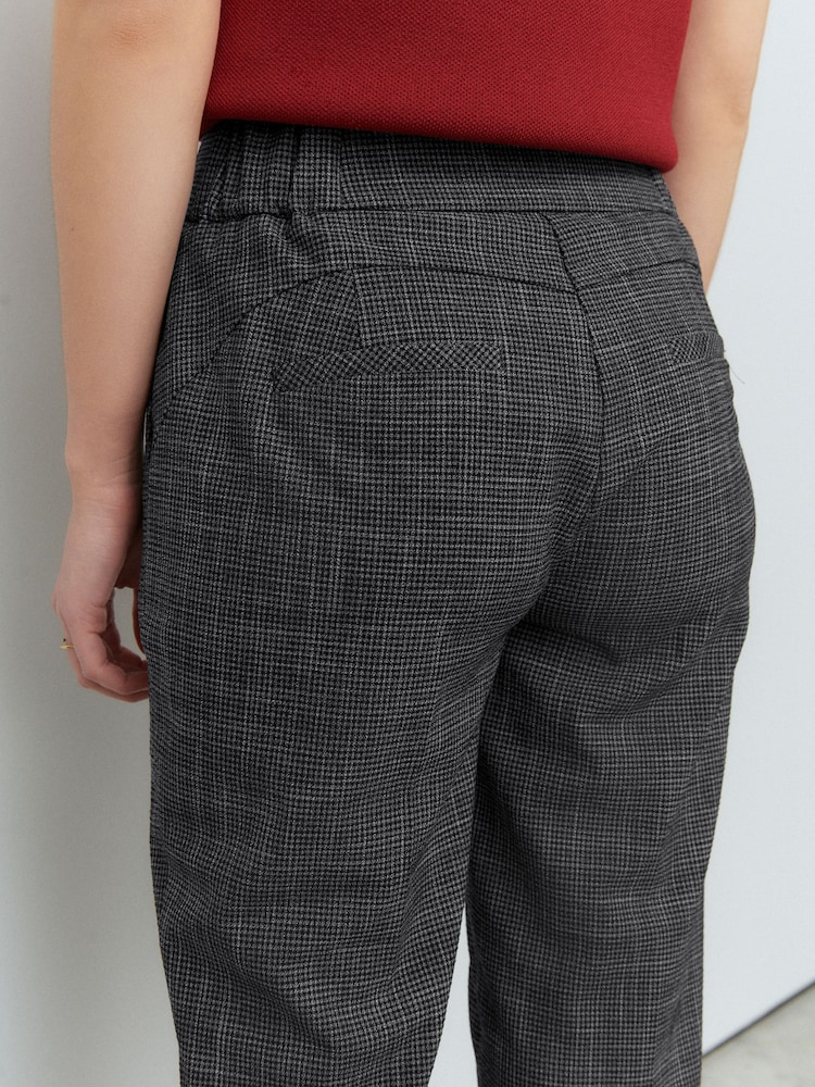 Gris - Pantalon slim habillé à carreaux Lingerie sculptante - Image 5 of 8