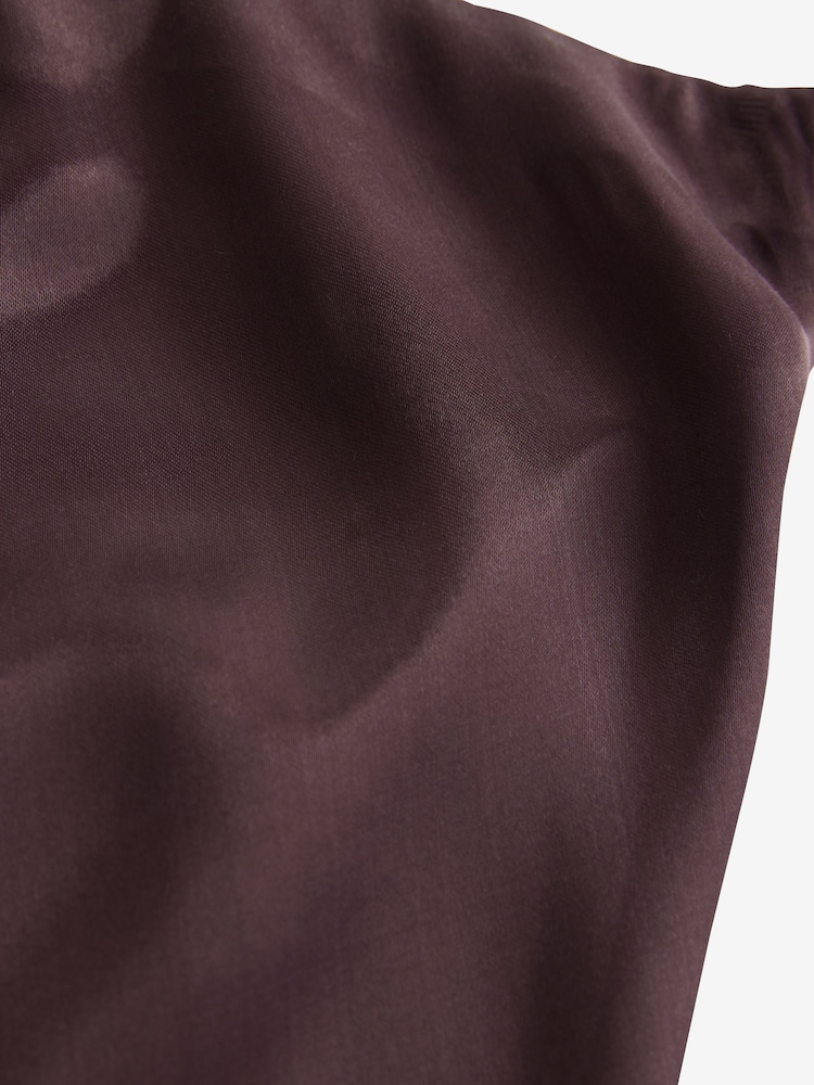 Marron chocolat - Jupe Midi Satin - Image 7 of 8
