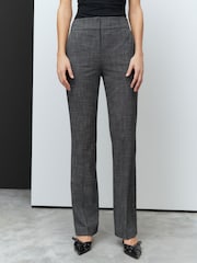 Grey Checked Shapewear Tailored Bootcut Trousers - Image 2 of 8