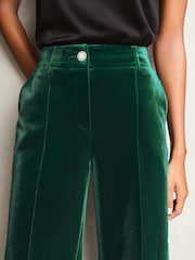 Lipsy Green Velvet Wide Leg Trousers - Image 3 of 4