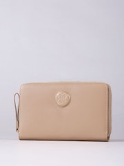 Lakeland Leather Brown Large Icon Embossed Zip Purse - Image 1 of 6
