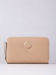 Lakeland Leather Brown Large Icon Embossed Zip Purse - Image 2 of 6
