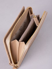 Lakeland Leather Brown Large Icon Embossed Zip Purse - Image 4 of 6