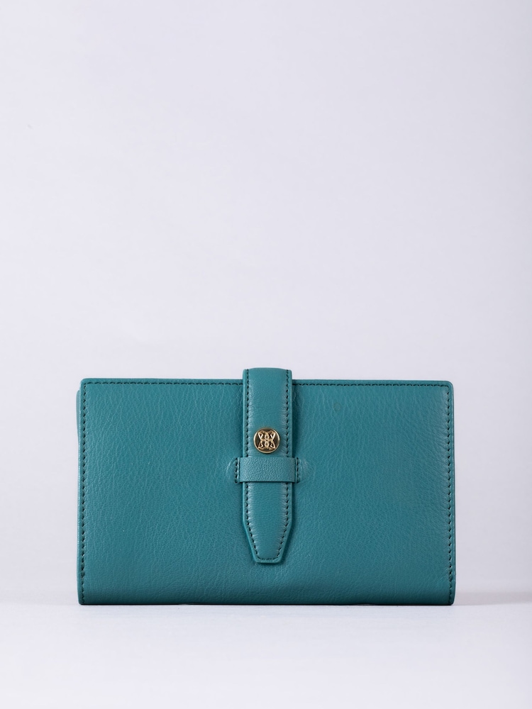 Lakeland Leather Green Large Icon Stud Tab Purse - Image 2 of 5