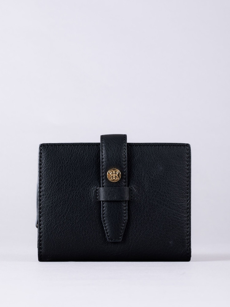Lakeland Leather Black Small Icon Stud Tab Purse - Image 2 of 4