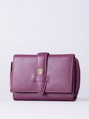 Lakeland Leather Pink Medium Icon Stud Tab Purse - Image 1 of 4