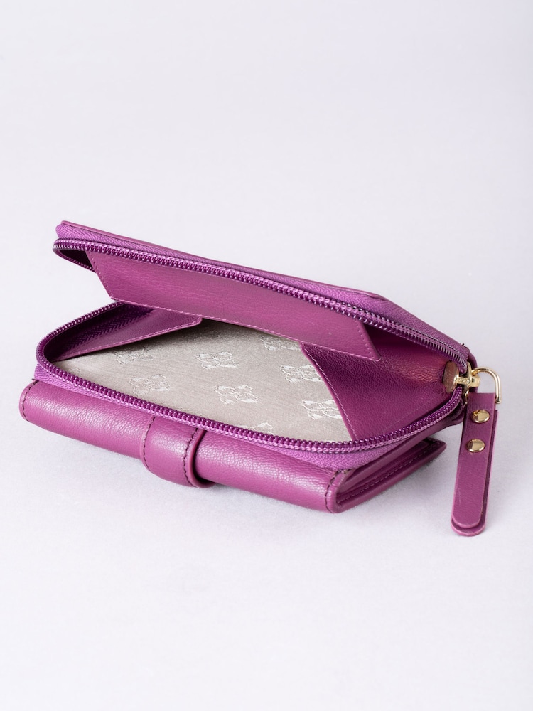 Lakeland Leather Pink Medium Icon Stud Tab Purse - Image 3 of 4