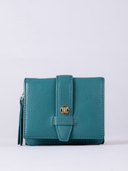 Lakeland Leather Green Mini Icon Stud Flapover Tab Purse - Image 1 of 5
