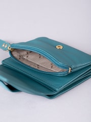 Lakeland Leather Green Mini Icon Stud Flapover Tab Purse - Image 3 of 5