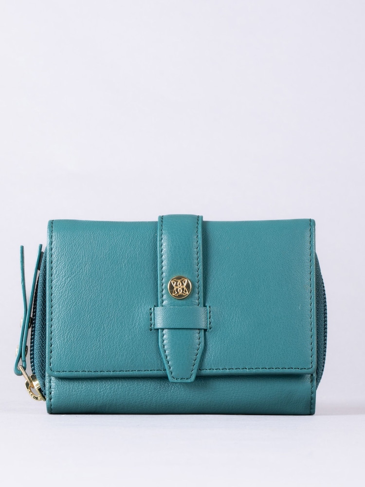 Lakeland Leather Green Medium Icon Stud Tab Purse - Image 2 of 5