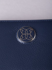 Lakeland Leather Blue Large Icon Embossed Zip Purse - Image 5 of 6