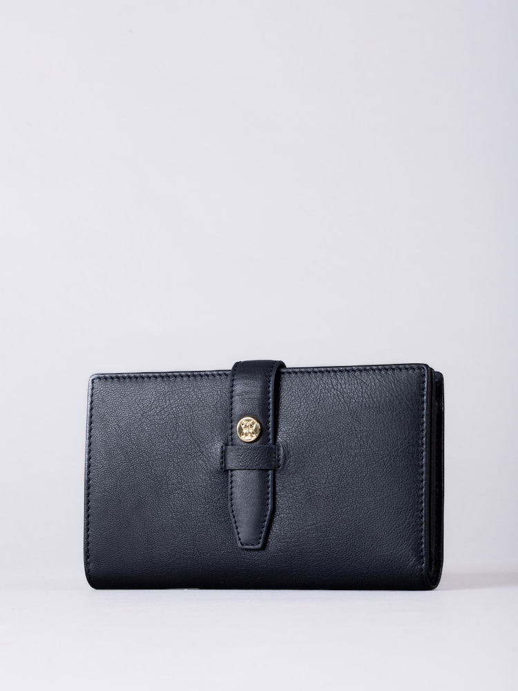 Lakeland Leather Blue Large Icon Stud Tab Purse - Image 1 of 5