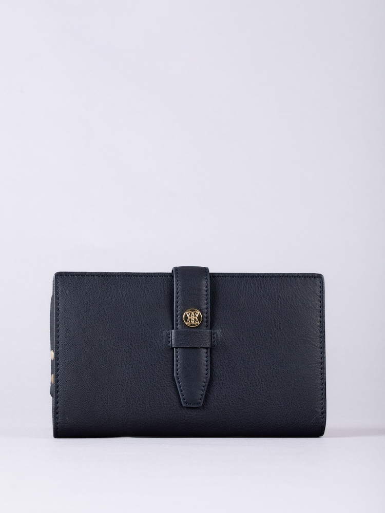 Lakeland Leather Blue Large Icon Stud Tab Purse - Image 2 of 5