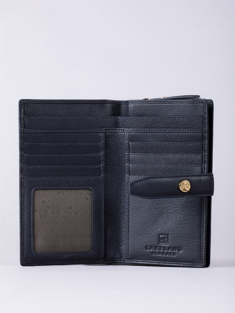 Lakeland Leather Blue Large Icon Stud Tab Purse - Image 5 of 5