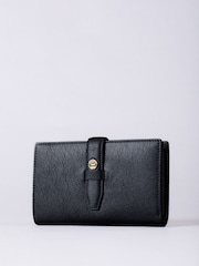 Lakeland Leather Black Large Icon Stud Tab Purse - Image 1 of 5