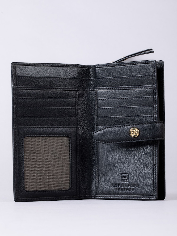 Lakeland Leather Black Large Icon Stud Tab Purse - Image 5 of 5