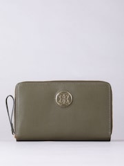 Lakeland Leather Green Large Icon Embossed Zip Purse - Image 1 of 6