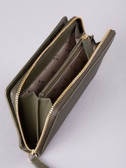 Lakeland Leather Green Large Icon Embossed Zip Purse - Image 4 of 6