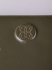 Lakeland Leather Green Large Icon Embossed Zip Purse - Image 6 of 6