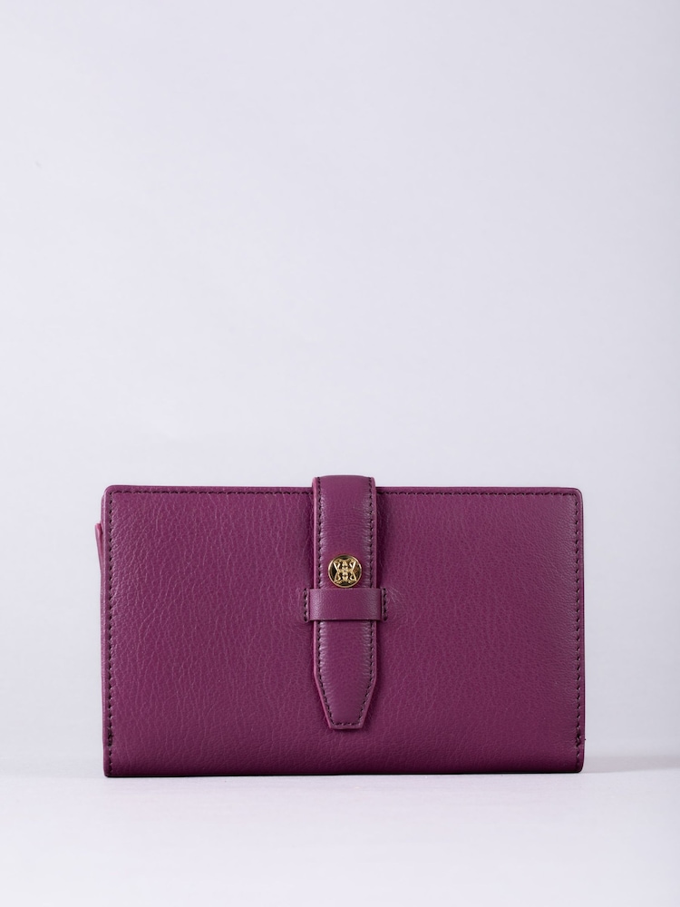 Lakeland Leather Pink Large Icon Stud Tab Purse - Image 1 of 5
